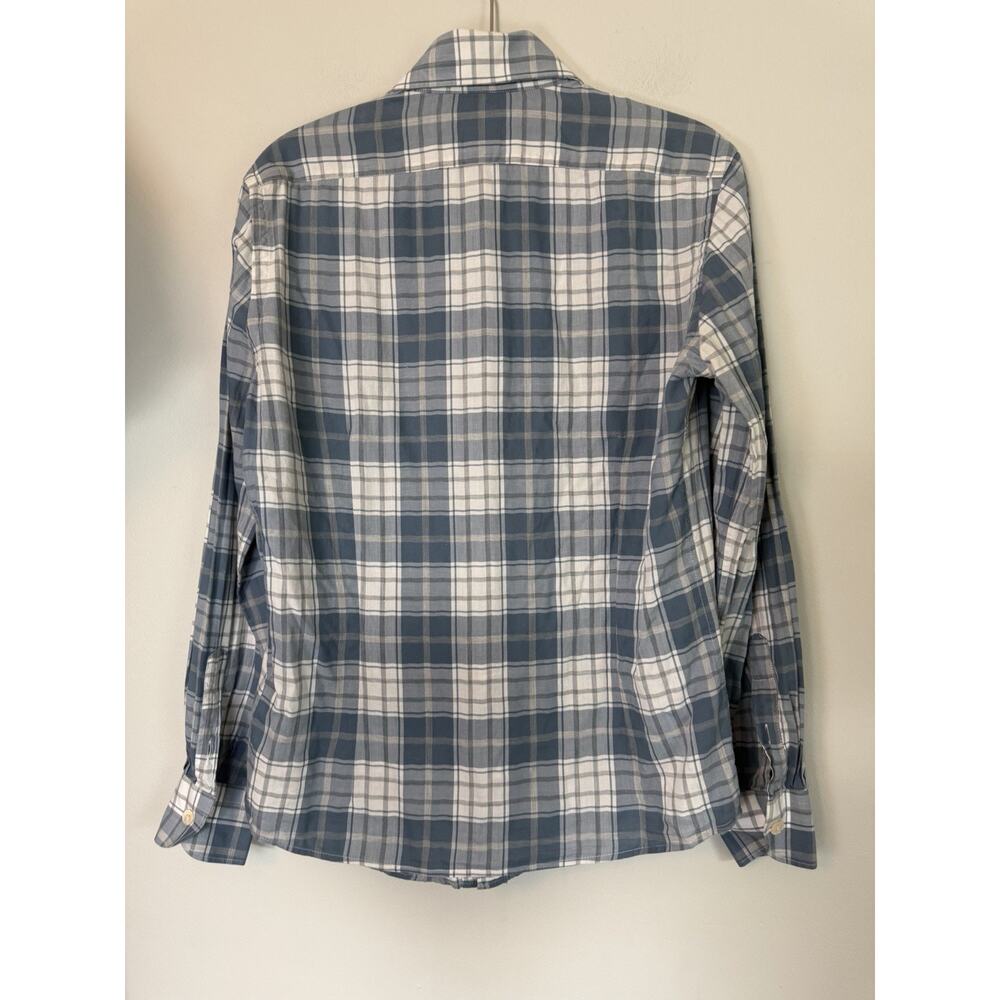 Eleventy Dandy Shirt - Denim Plaid Button Down Women's Size S New $398 View 3